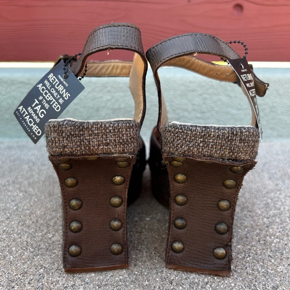 NWT $995~MARNI~Brown Leather/Tweed Peep-Toe Platform Wedge Heel Sandals~6.5/7/37 - Picture 8 of 13
